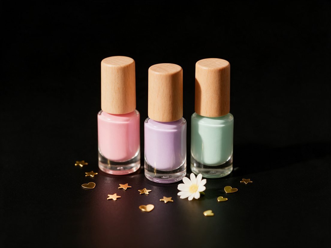 Pastel mini nail polishes for kids